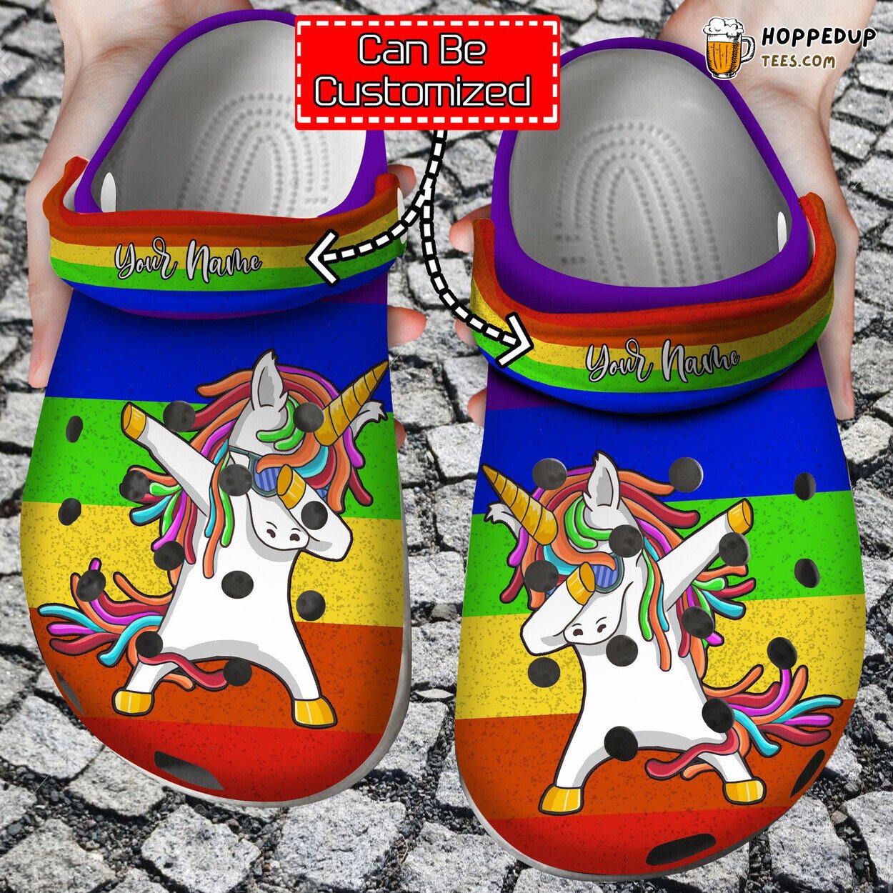 Unicorn Rainbow Croc Style LGBT Themed Comfortable Clogs Shoes
