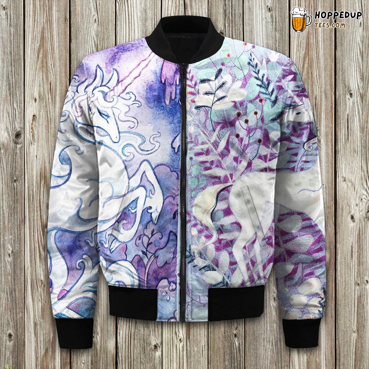 Unicorn Themed Majestic Design Winter Bomber Jacket Unique Pattern