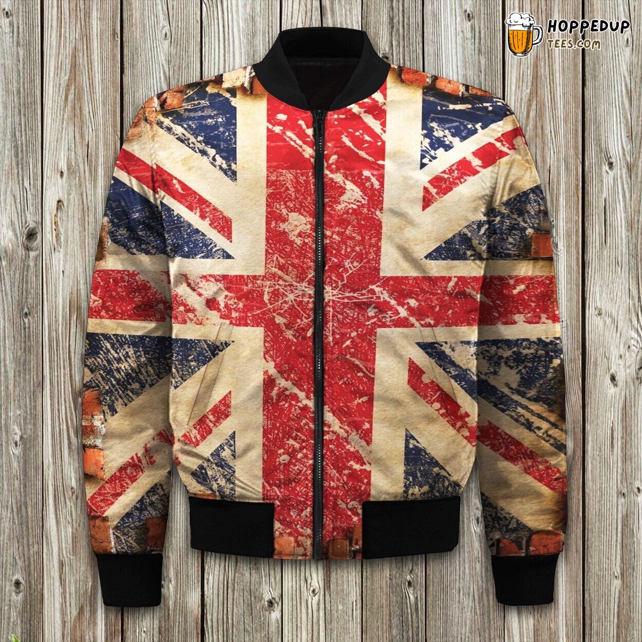 Union Jack British Emblem Winter Bomber Jacket Tailored Unique Elegance Precision
