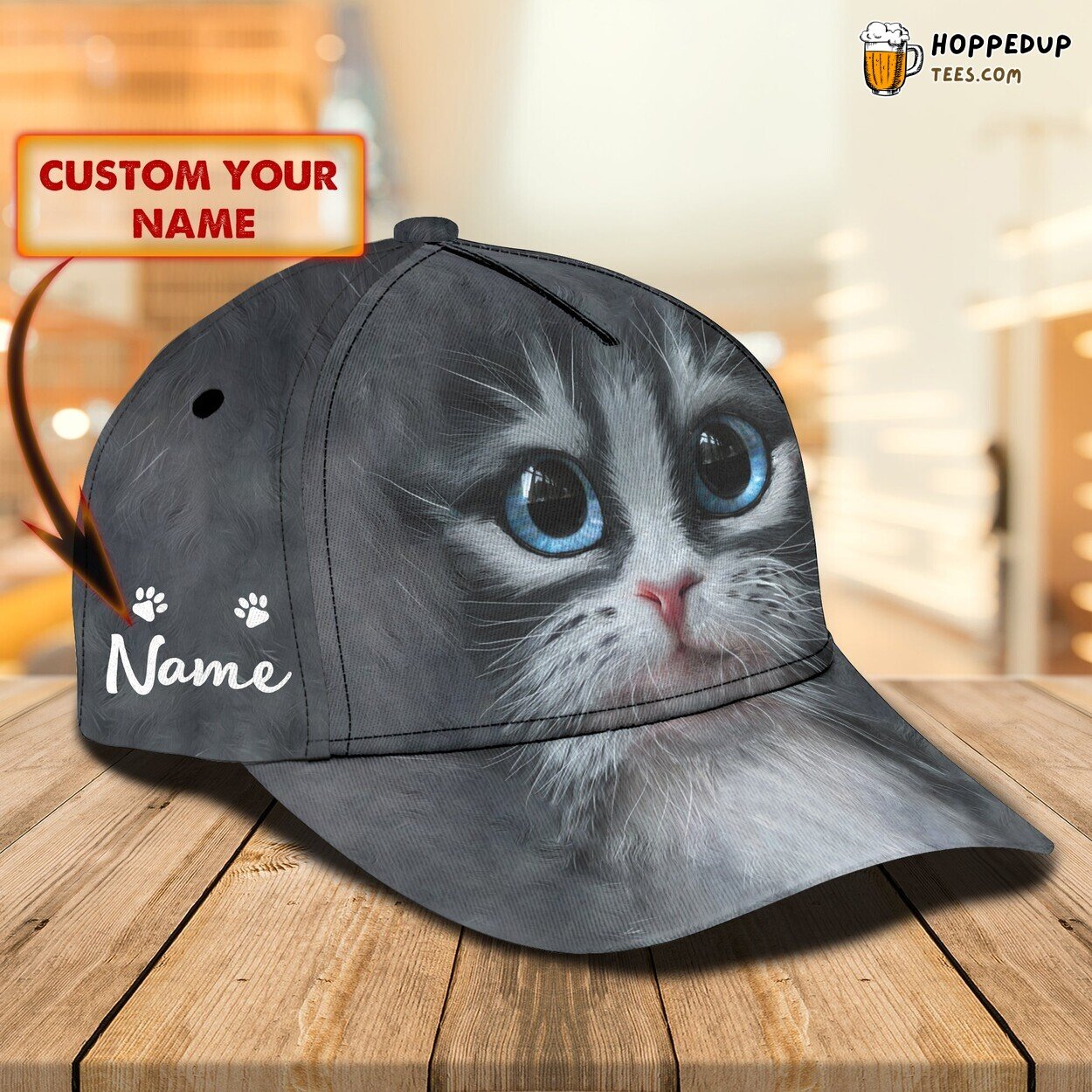 Unique 3D Cap Showcasing Adorable Cat Personalized to Your Preference