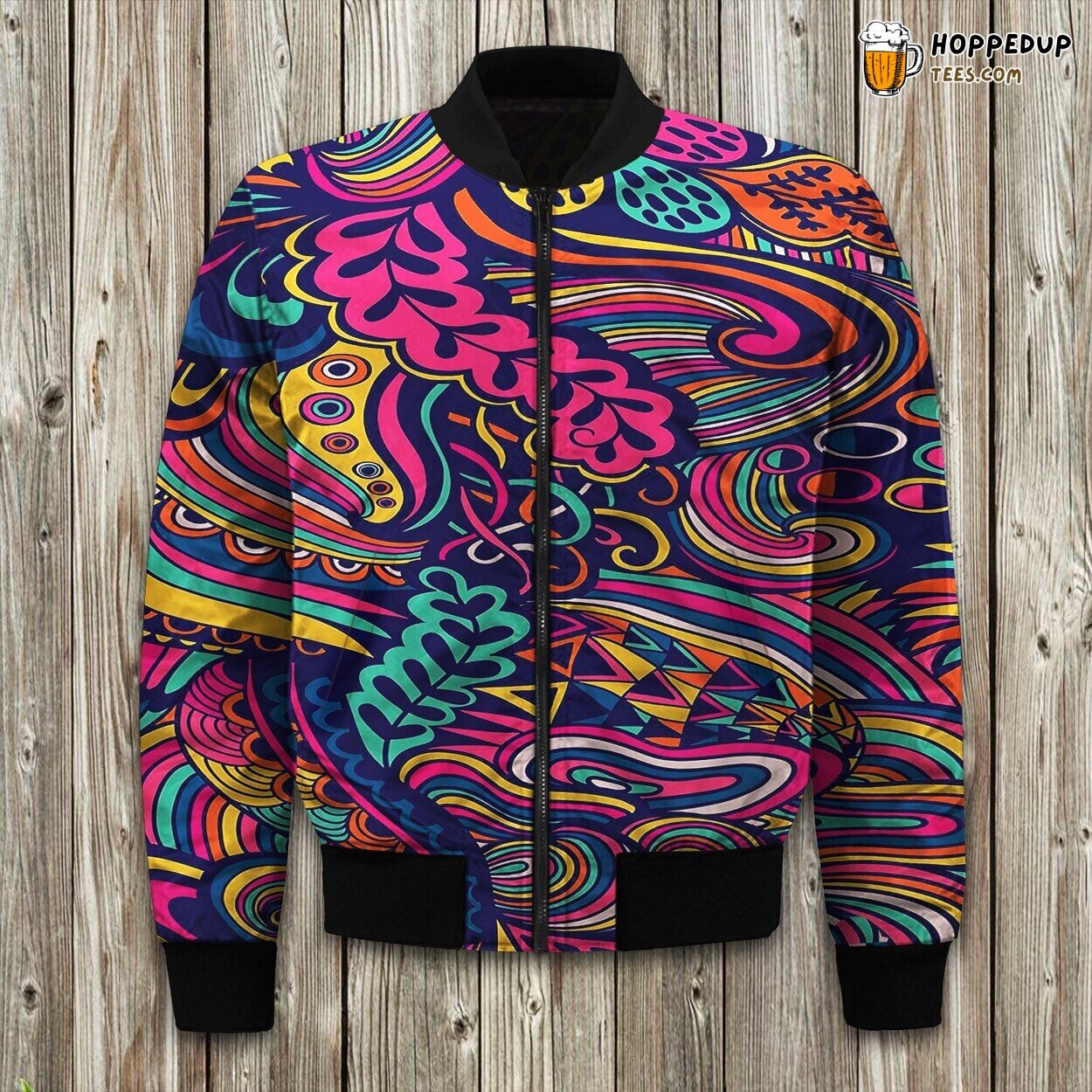 Unique Abstract Art Design Winter Bomber Jacket Creative Fashion Touch