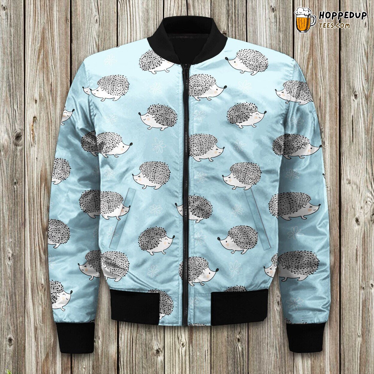 Unique Hedgehog Design Bomber Winter Warmth Meets Cute Animal Charm