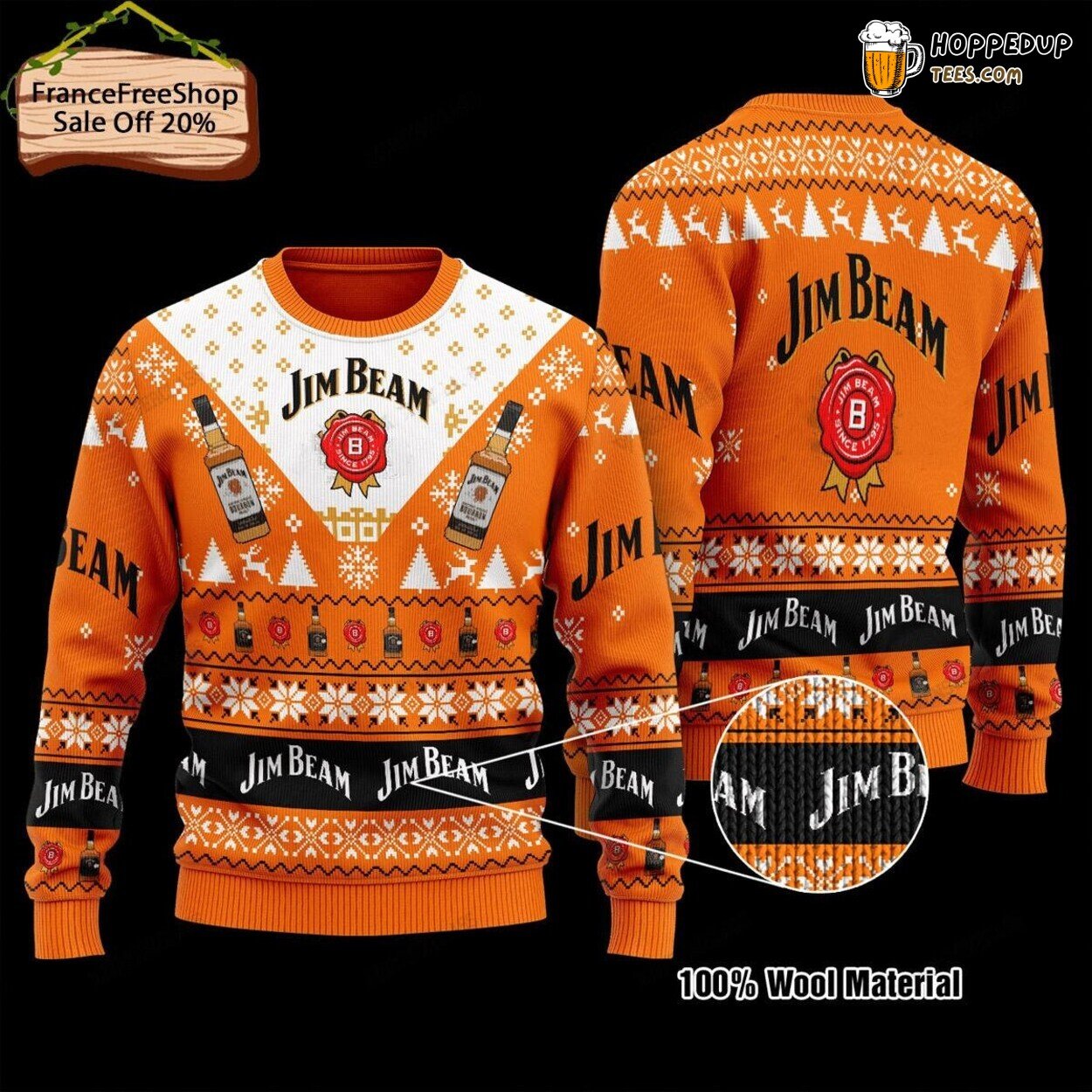 Unique Jim Beam Whiskey Ugly Christmas Sweater Men Festive Wear