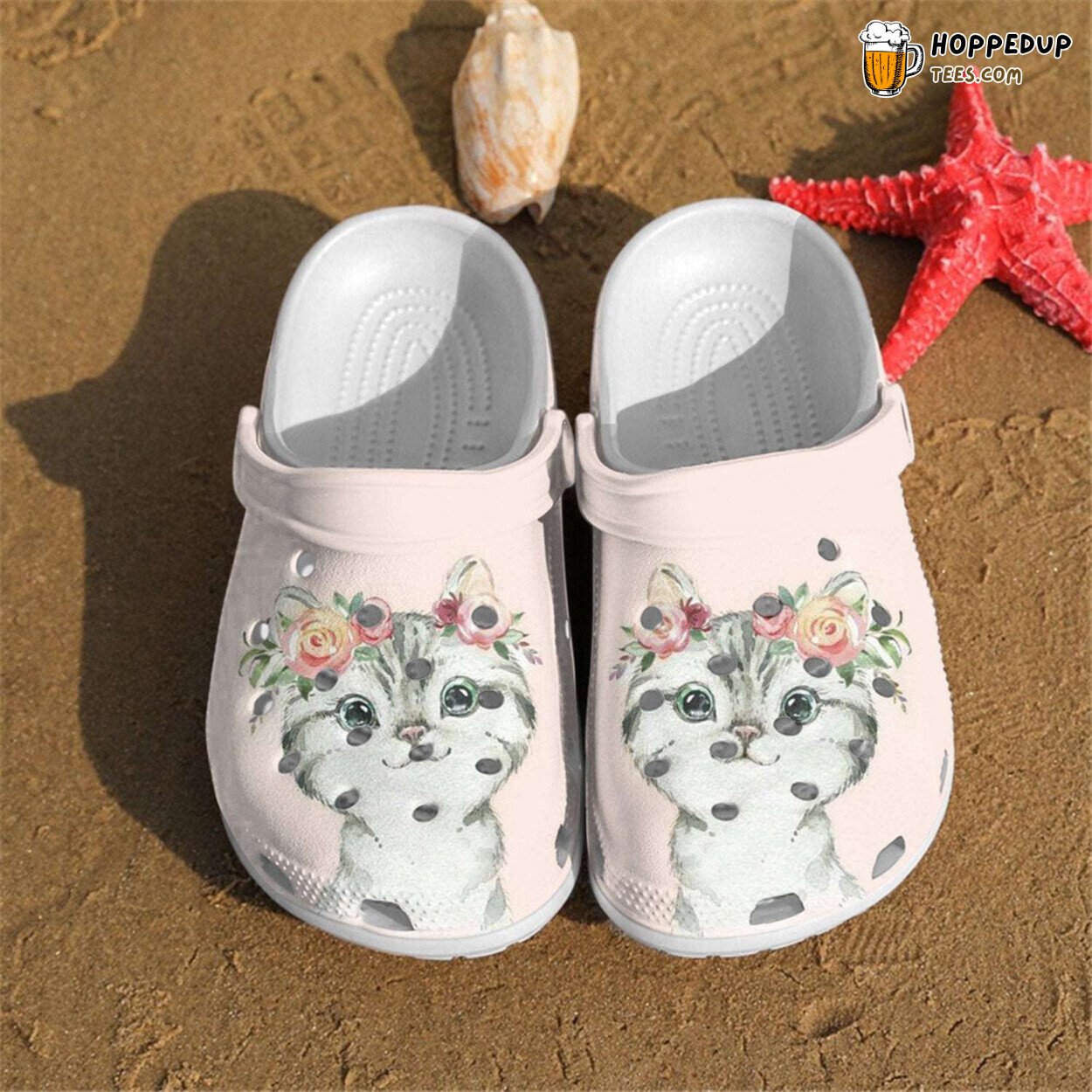 Unique Little Cat Flowers Classic Water Rubber Clog Shoes Comfy Lover Gift