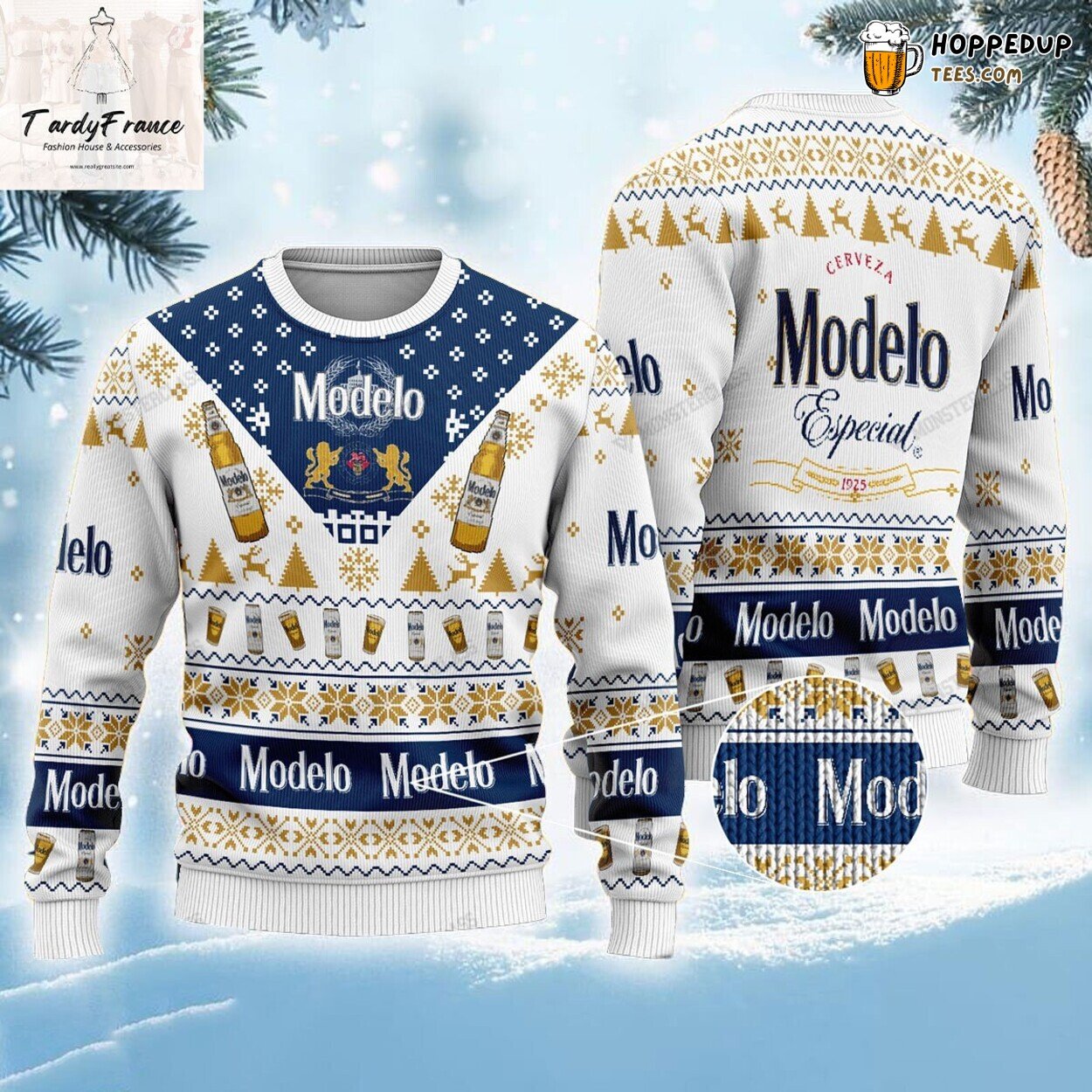 Unique Modelo Beer Themed Ugly Christmas Sweater Men’s Festive Gift
