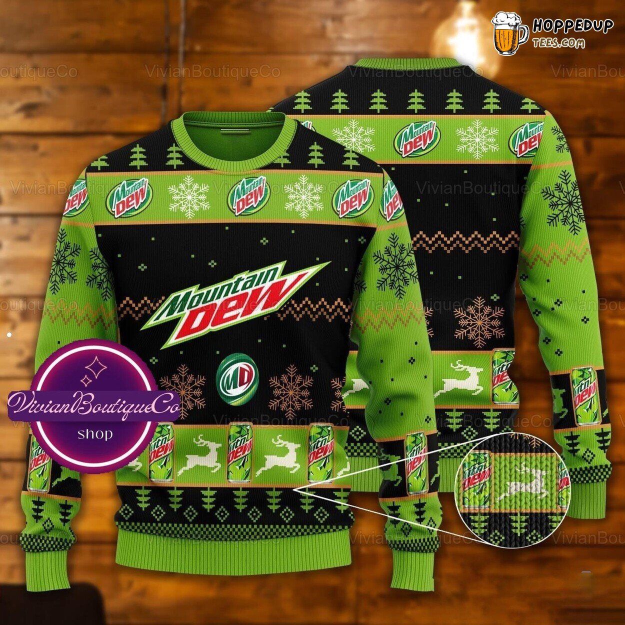 Unique Mountain Dew Christmas Ugly Sweater Festive Seasonal Apparel Gift