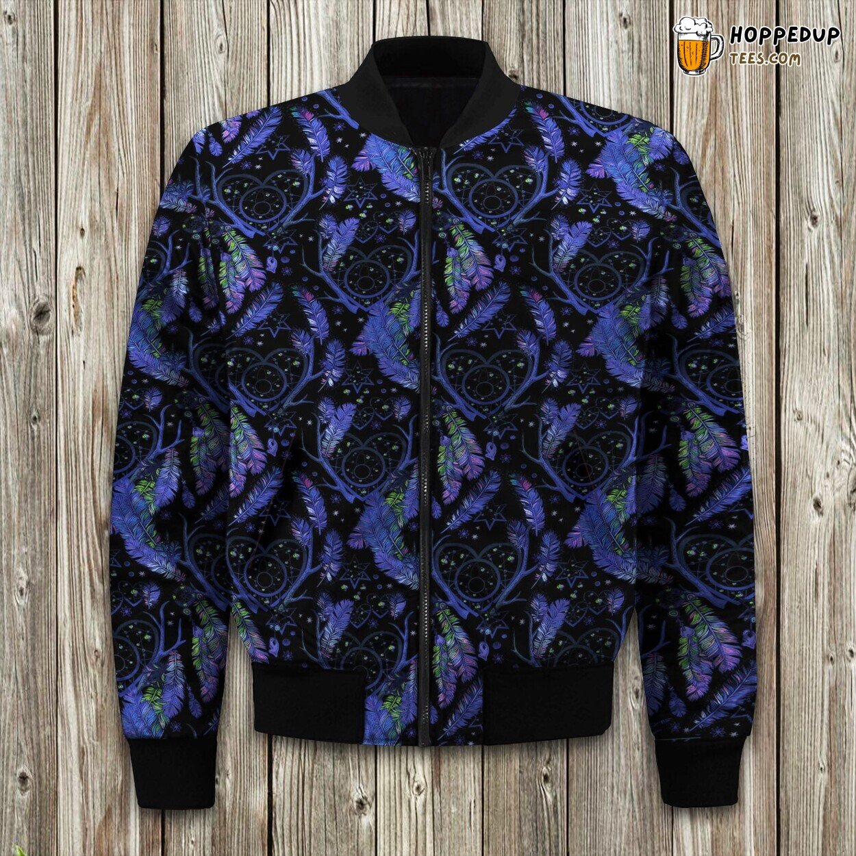 Unique Patterned Hippie Bomber Jacket Ideal Winter Wear