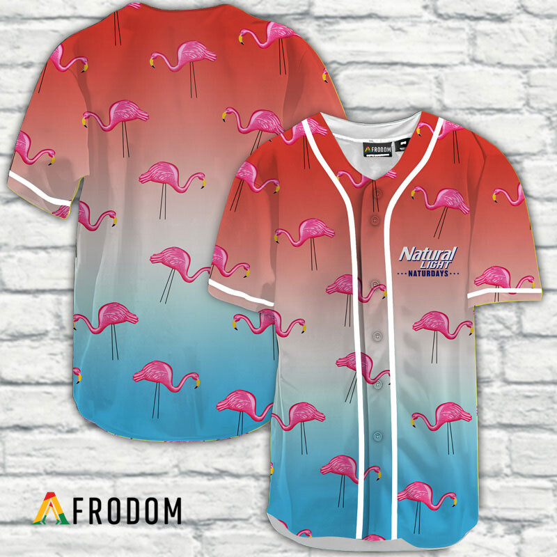 Unique Pink Flamingo Natural Light Naturdays Baseball Jersey HU