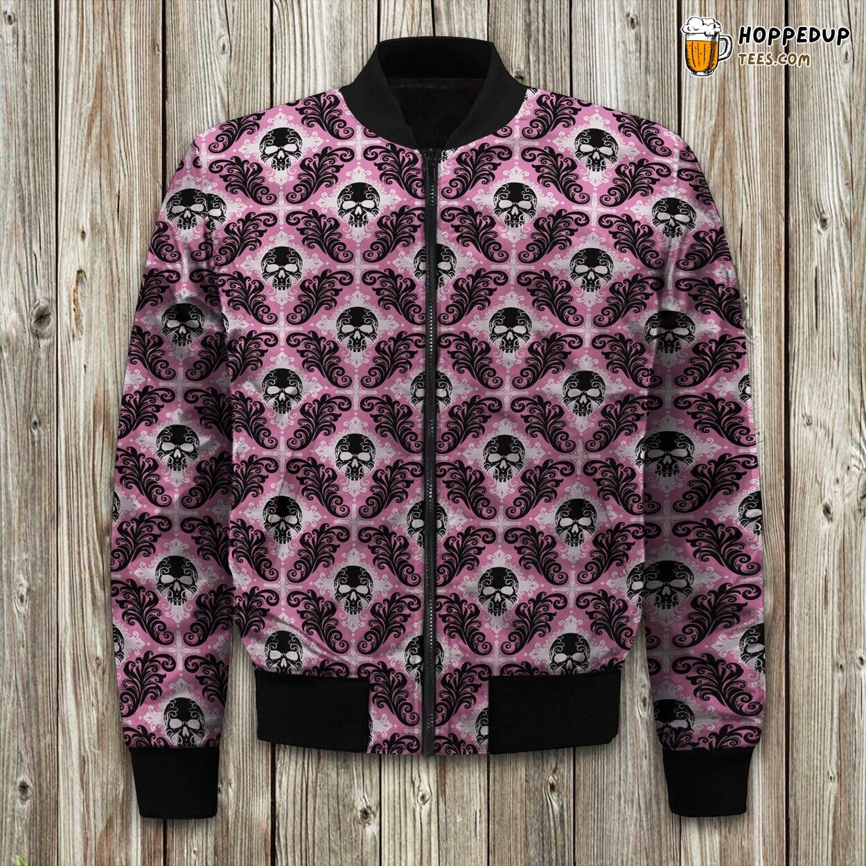 Unique Skulls Design Bomber Jacket Celebrating Winter’s Morbid Trend