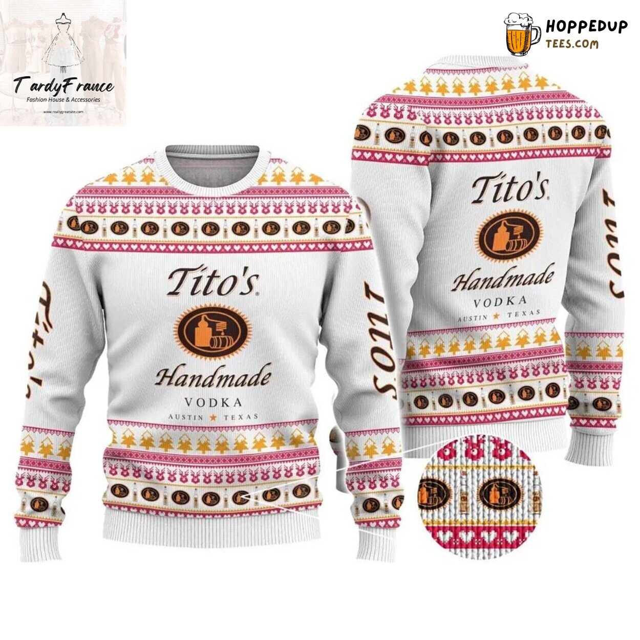 Unique Titos Vodka Christmas Ugly Sweater Wine Inspired Festive Design