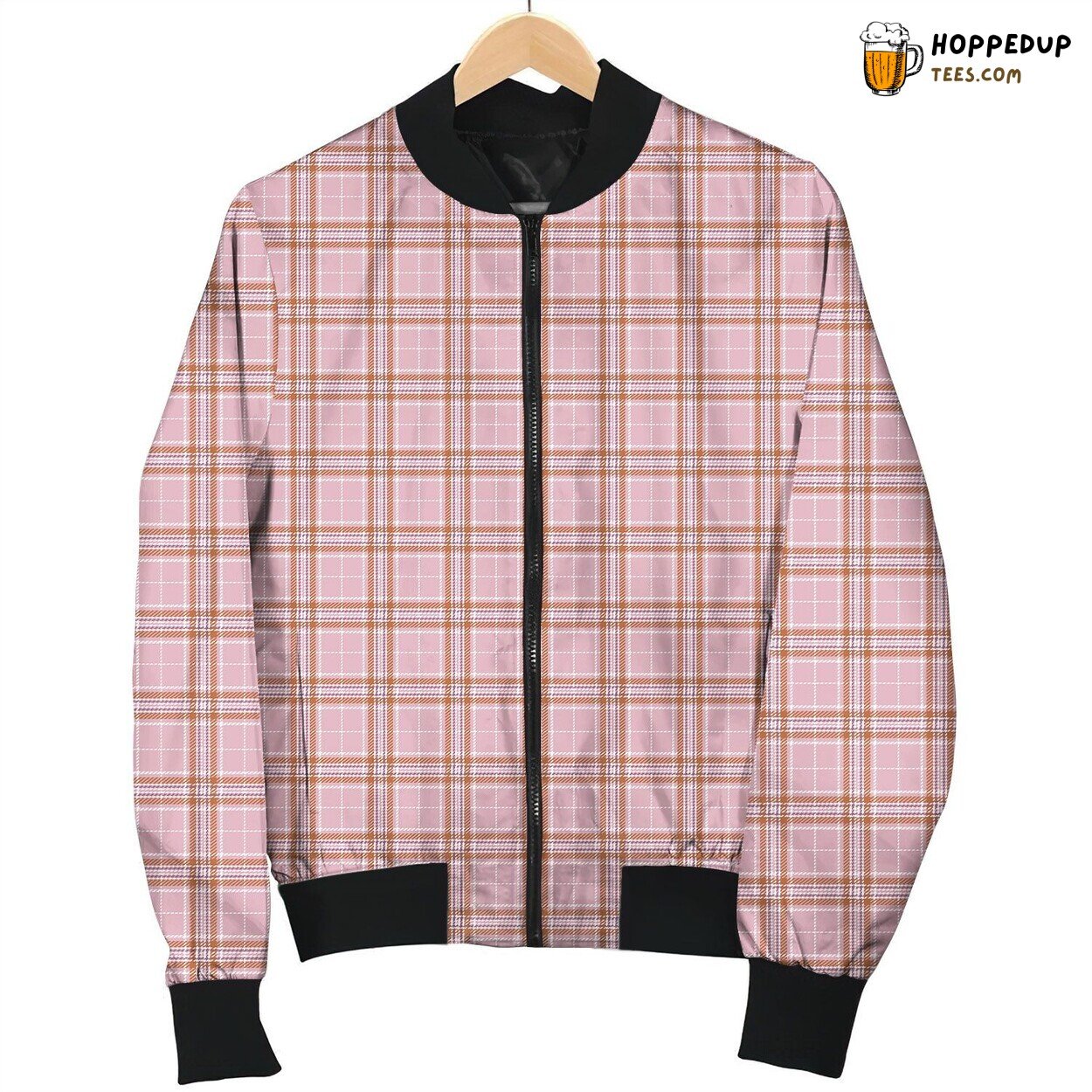 Unique Ugly Plaid Design Winter Warmth Bomber Jacket Comfort Wear