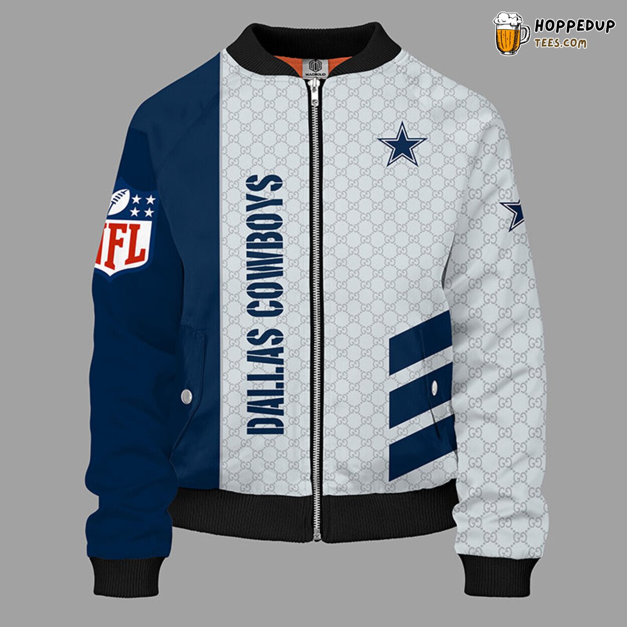 Unisex NFL Dallas Cowboys Bomber Jacket Elegant Blue Design