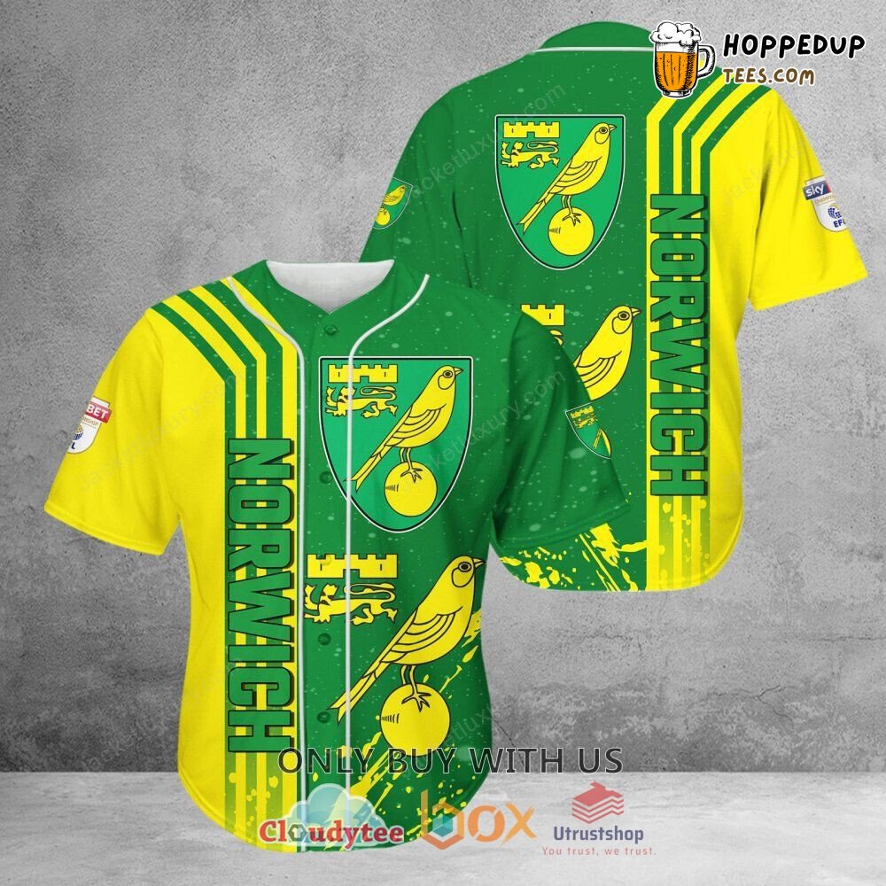 Unisex Norwich City FC Logo Edition Sporty Baseball Jersey Shirt