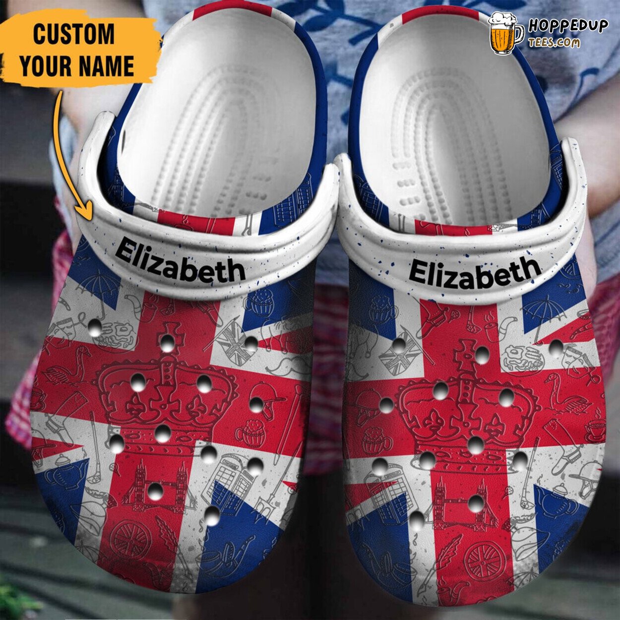 United Kingdom Flag Inspired Durable Rubber Clogs For Fans Comfortable Wear