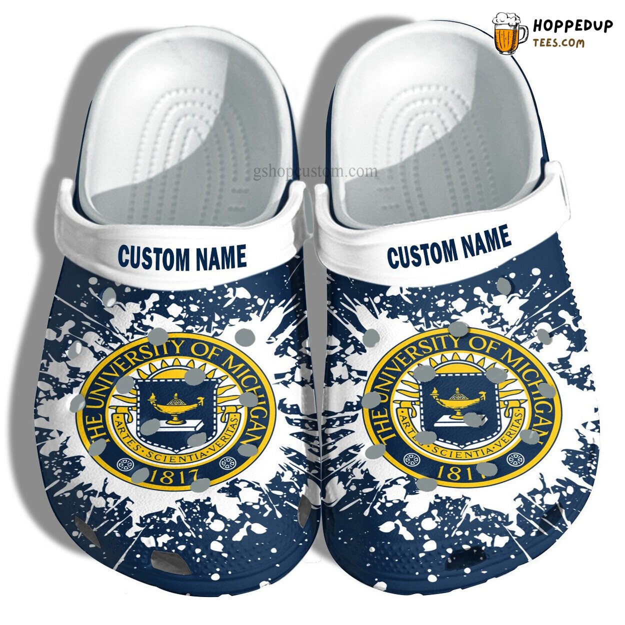 Univ Michigan Custom Croc Shoes University Graduation Gift Shoes