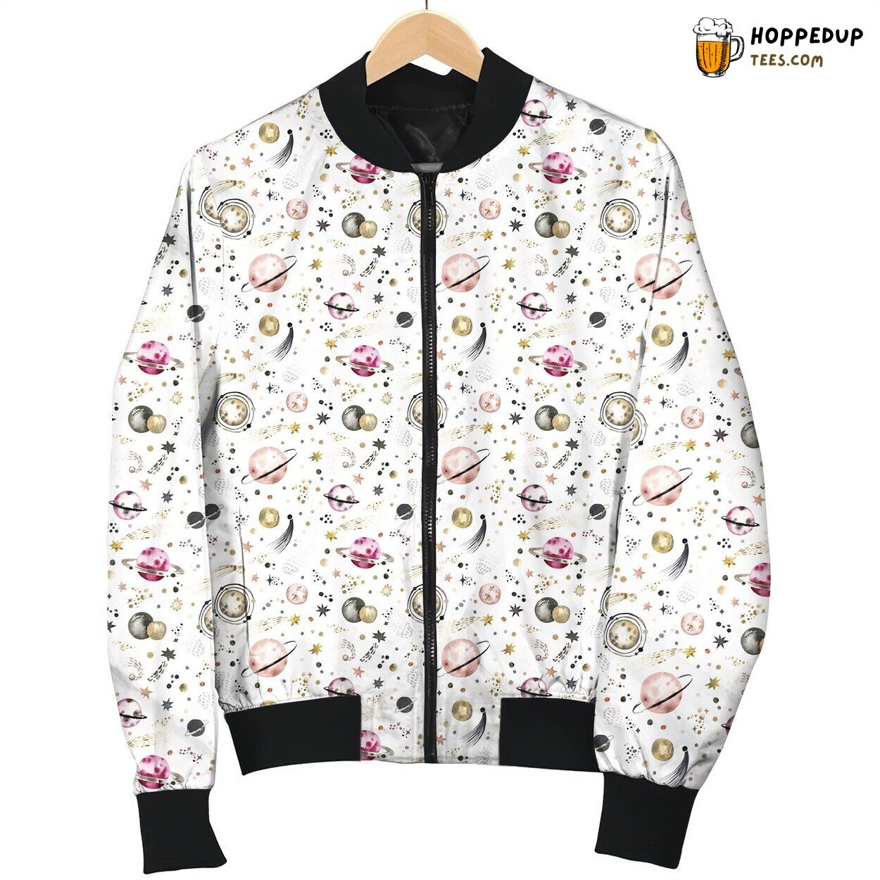 Universe Cotton Candy Watercolor Galaxy Bomber Jacket