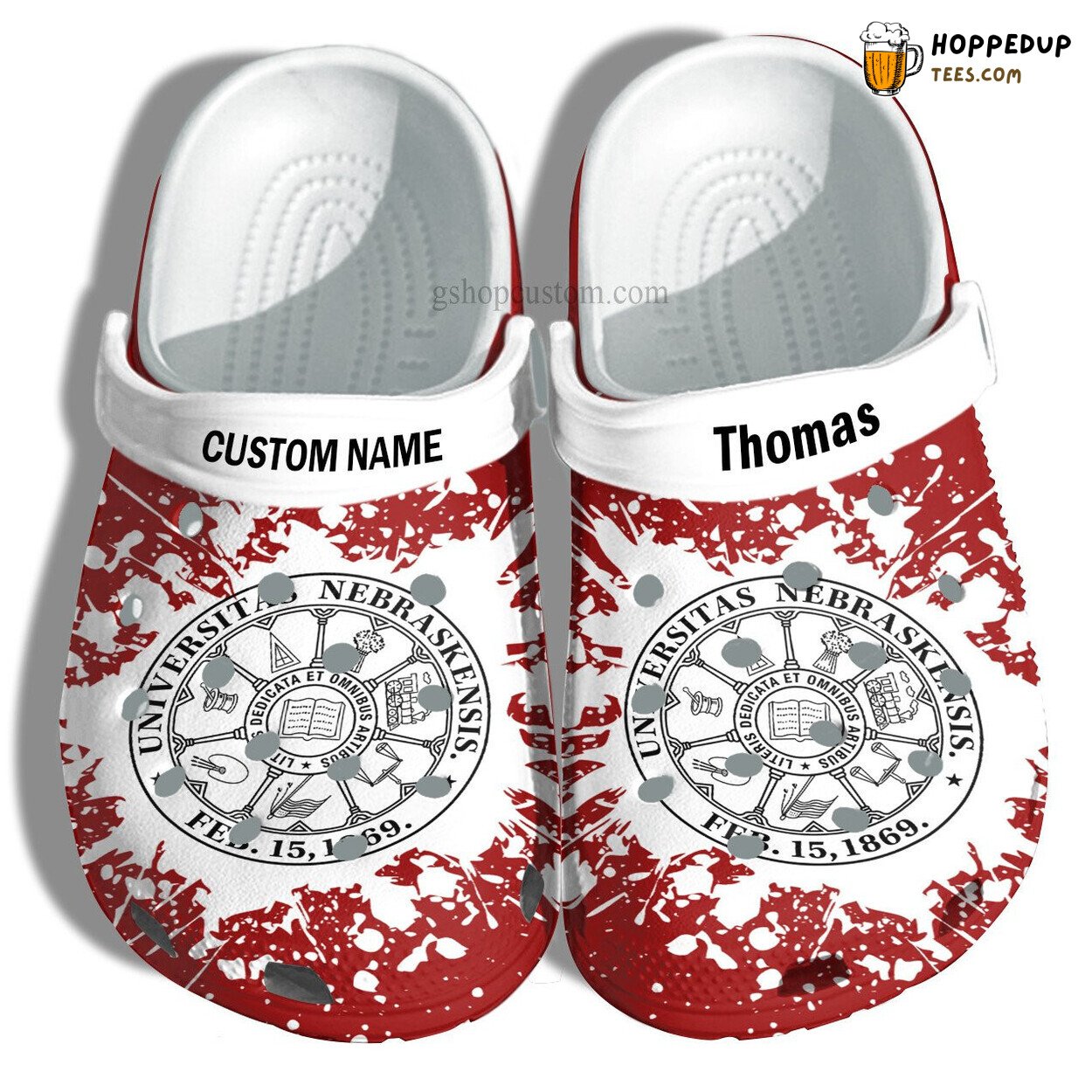 University Nebraska Graduation Gift Custom Croc Shoes Unique Style