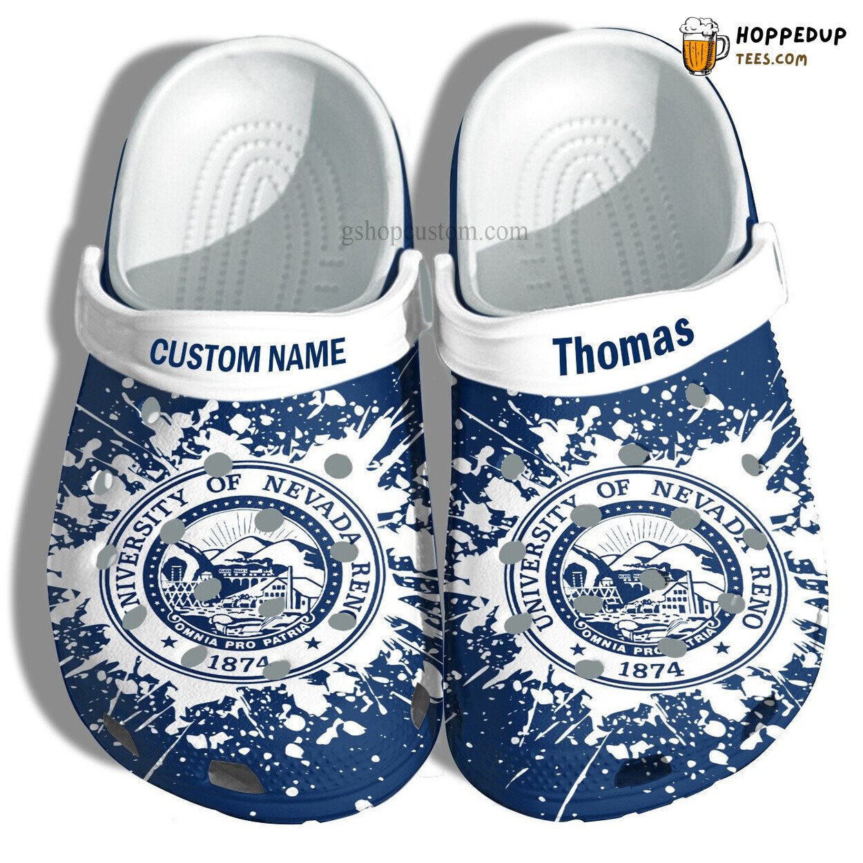 University Nevada Reno Grad Gift Custom Croc Shoes Unique