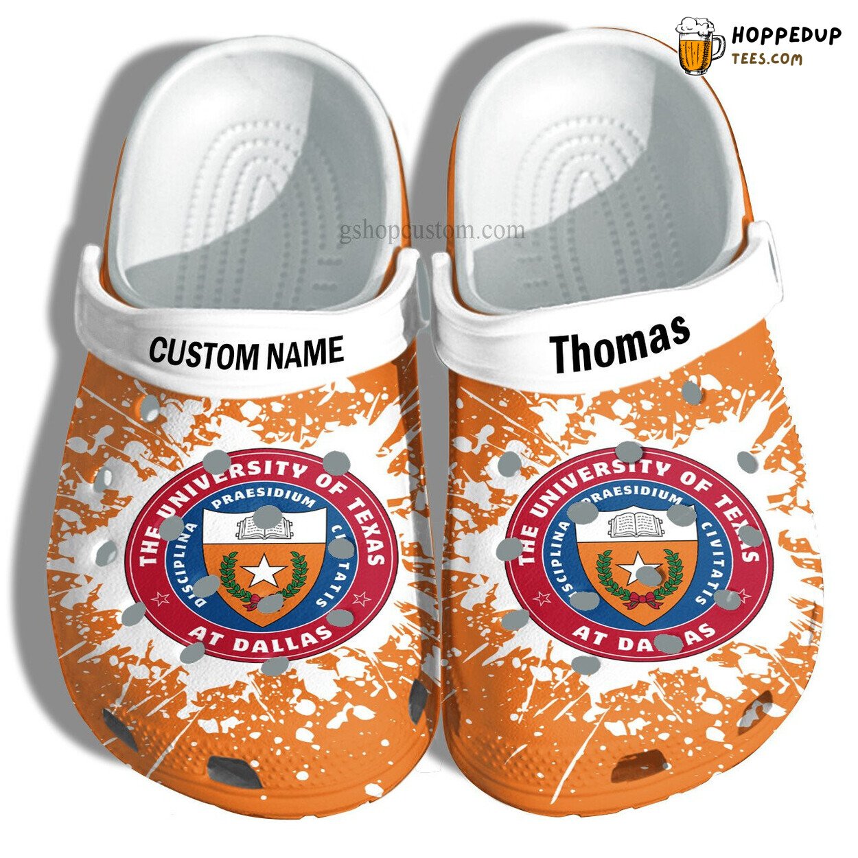University Texas Dallas Graduation Custom Croc Shoes Admission Gift