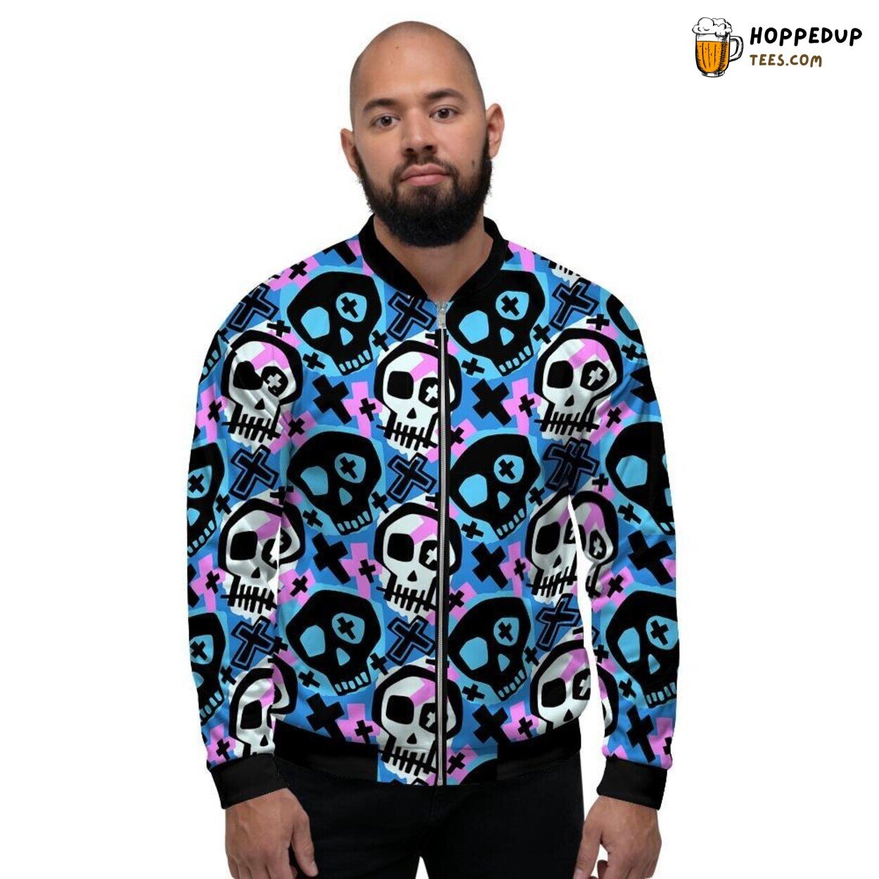 Urban Art Graffiti Skull Design Men’s Bomber Jacket Street Art Inspired