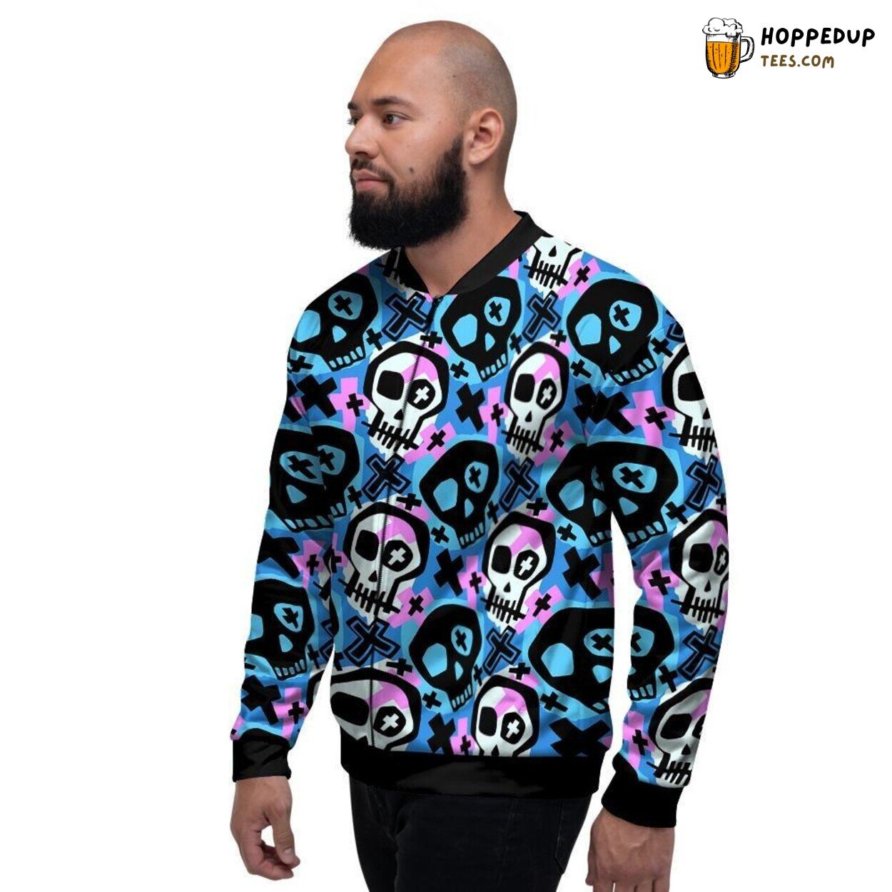Urban Art Graffiti Skull Design Men’s Bomber Jacket Street Art Inspired