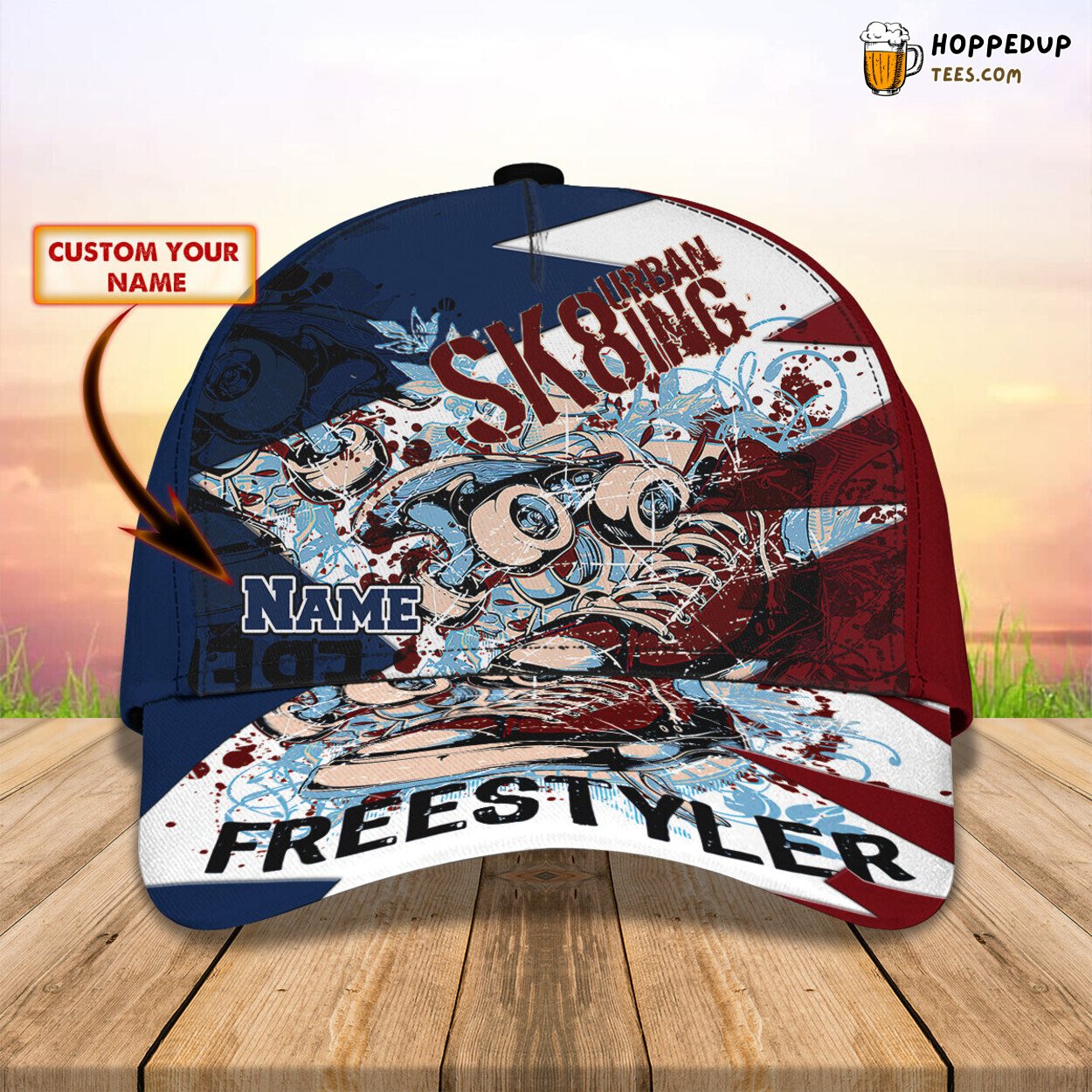 Urban Freestyler Skiing 3D Classic Cap Personalized Unique Design Name