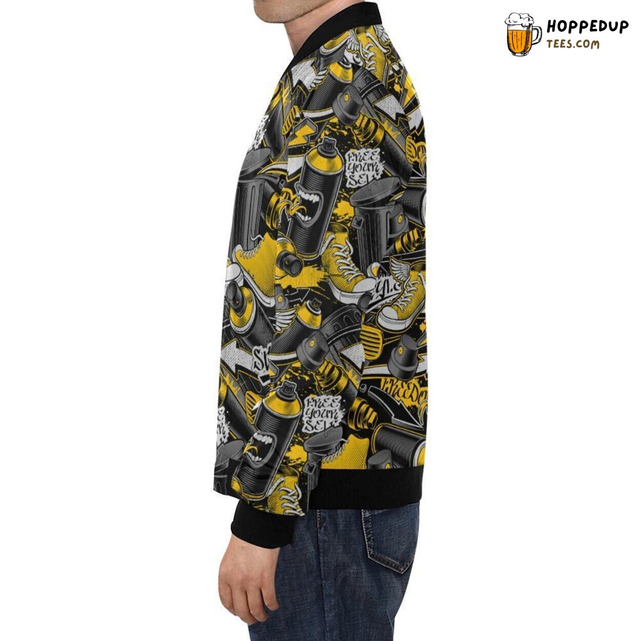 Urban Style Graffiti Spray Print Pattern Men’s Bomber Jacket Collection