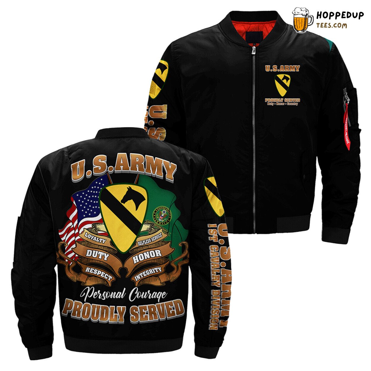 US Army 1st Cavalry Division Flight Bomber Jacket Veterans Soldier