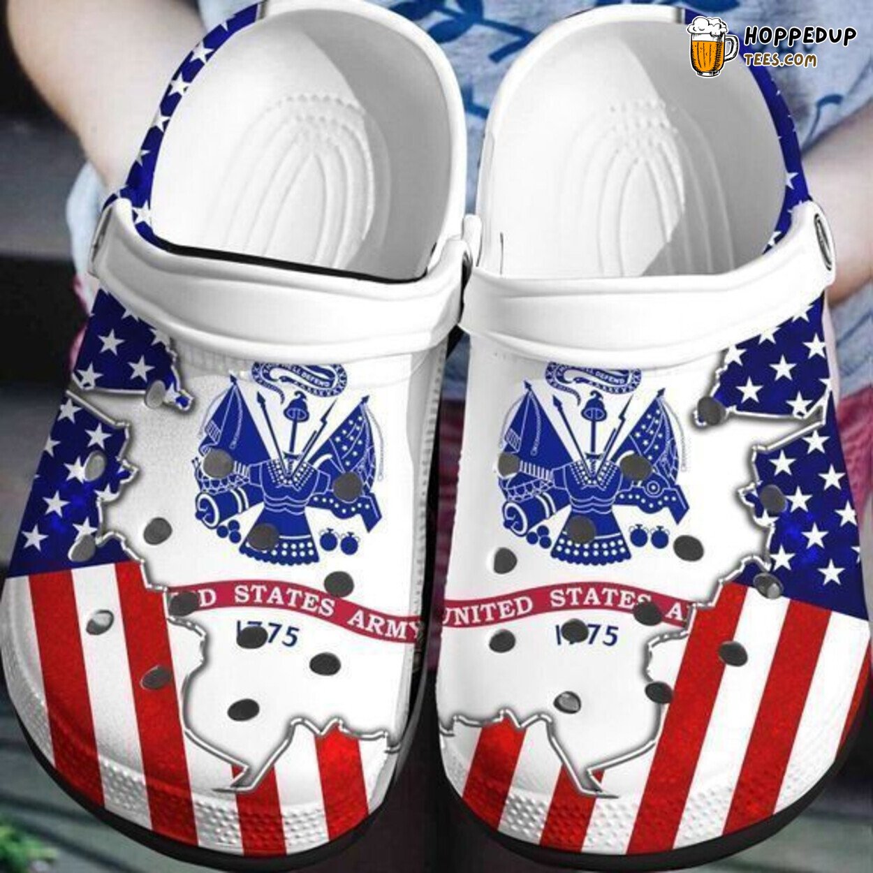 US Army Themed Comfy Rubber Clog Shoes Patriotic Design Unique