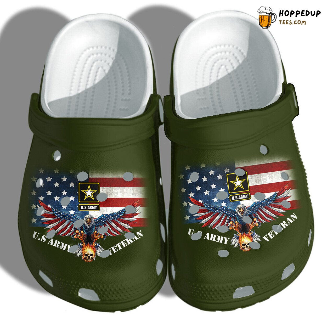 US Army Veteran Custom Outdoor Shoes Father’s Day Eagle Flag Gift