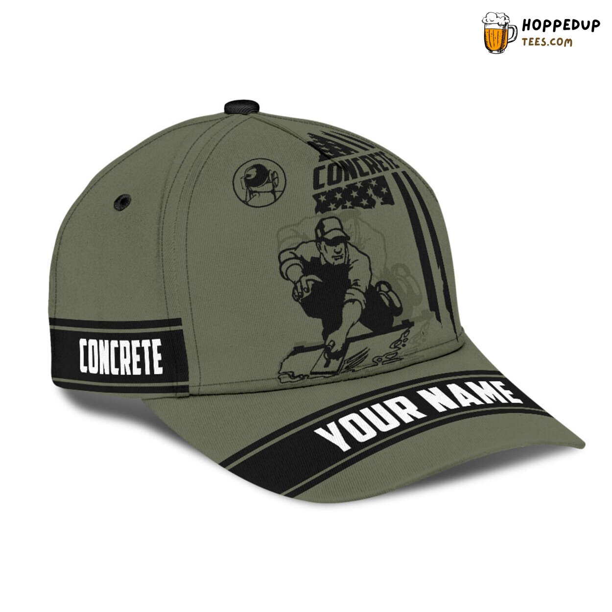 US Concrete Custom Name Tattoo Cap Proud Concreter Unique Design Baseball Hat