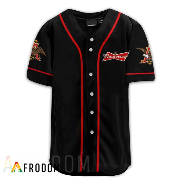Us Flag Black Skull Budweiser Baseball Jersey HU
