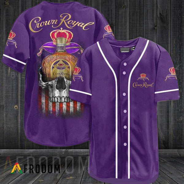 Us Flag Black Skull Crown Royal Baseball Jersey HU
