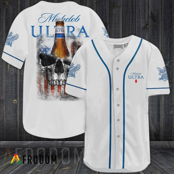 Us Flag Black Skull Michelob Ultra Baseball Jersey HU