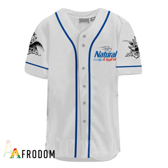 Us Flag Black Skull Natural Light Baseball Jersey HU