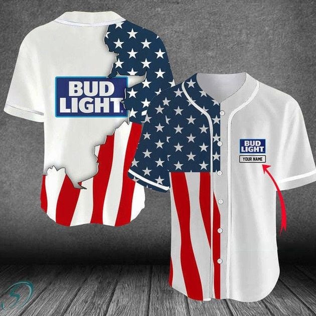 US Flag Bud Light Baseball Jersey for Bud Light Lovers HU