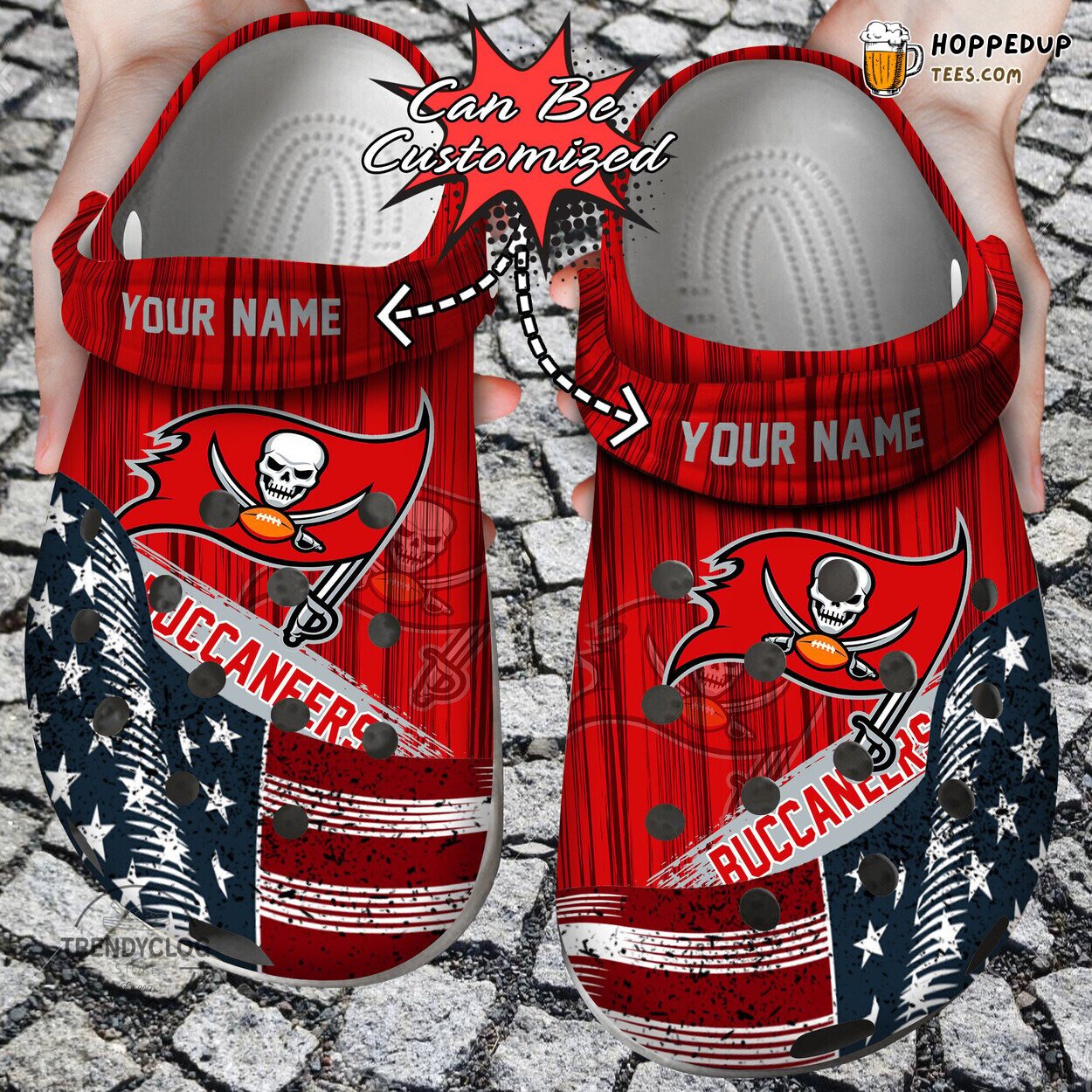 US Flag TB Buccaneers New Custom Design Clog Shoes Patriotic Theme