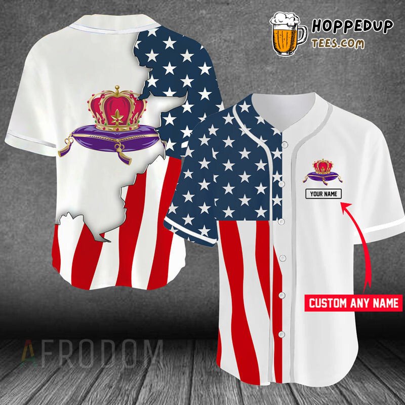 US Flag Tribute Crown Royal Personalized Baseball Jersey Look