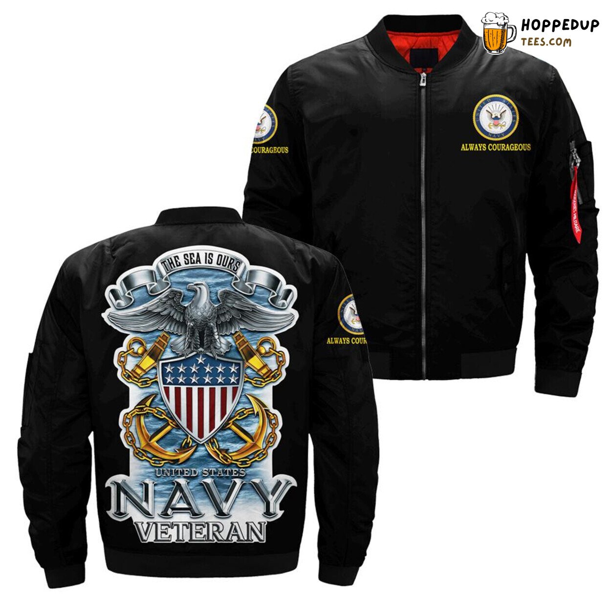 US Navy Boasts Sea Ownership Veteran Unique Overprint Bomber Jacket Design