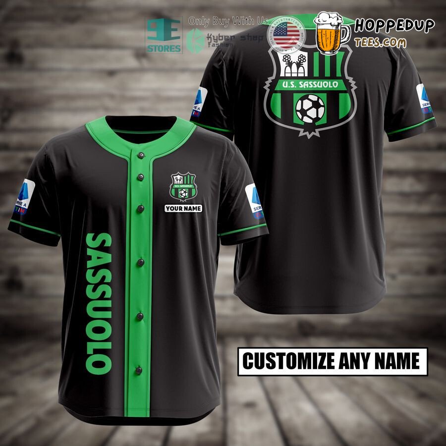 US Sassuolo Calcio Custom Name Black Green Baseball Jersey Unisex Shirt