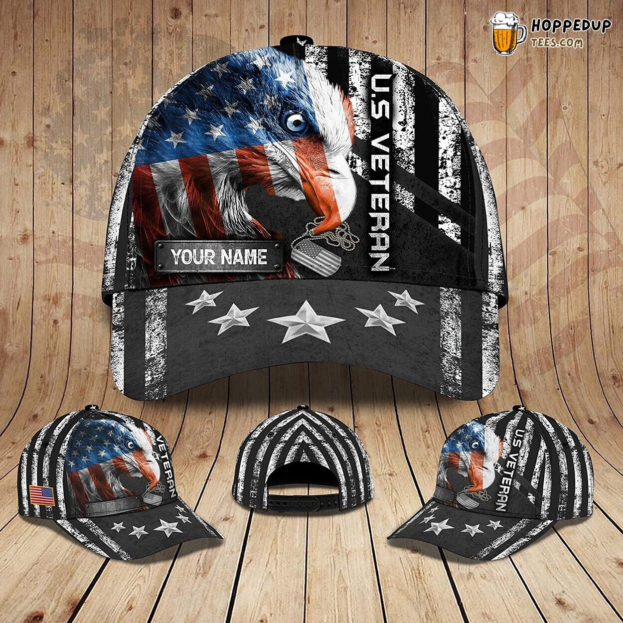 US Veteran 3D Hat Soft Printing Baseball Snapback Gift Design