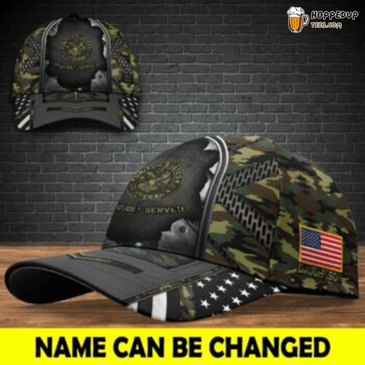 US Veteran Custom Military Camo Personalized Name Unique Design Hat