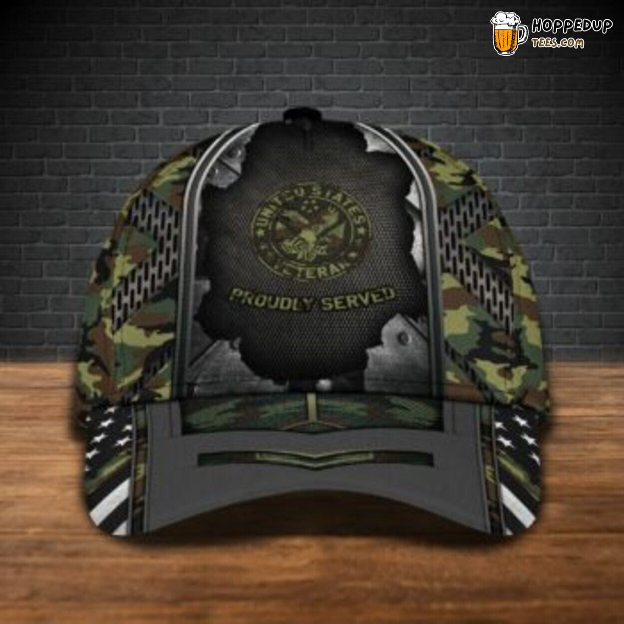 US Veteran Custom Military Camo Personalized Name Unique Design Hat