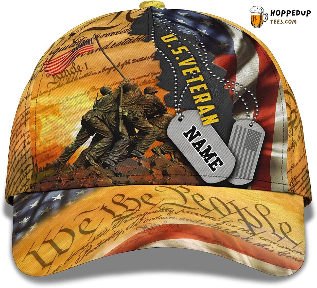 US Veteran Flag 3D Classic Snapback Cap Tribute to The Brave and Free