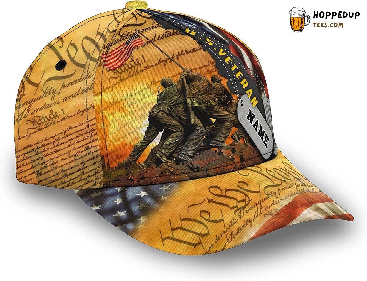 US Veteran Flag 3D Classic Snapback Cap Tribute to The Brave and Free