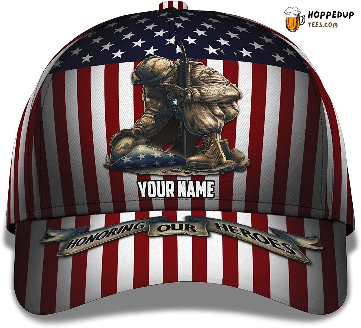US Veteran Honoring Our Heroes Men’s Personalized Adjustable Cap Unique Design