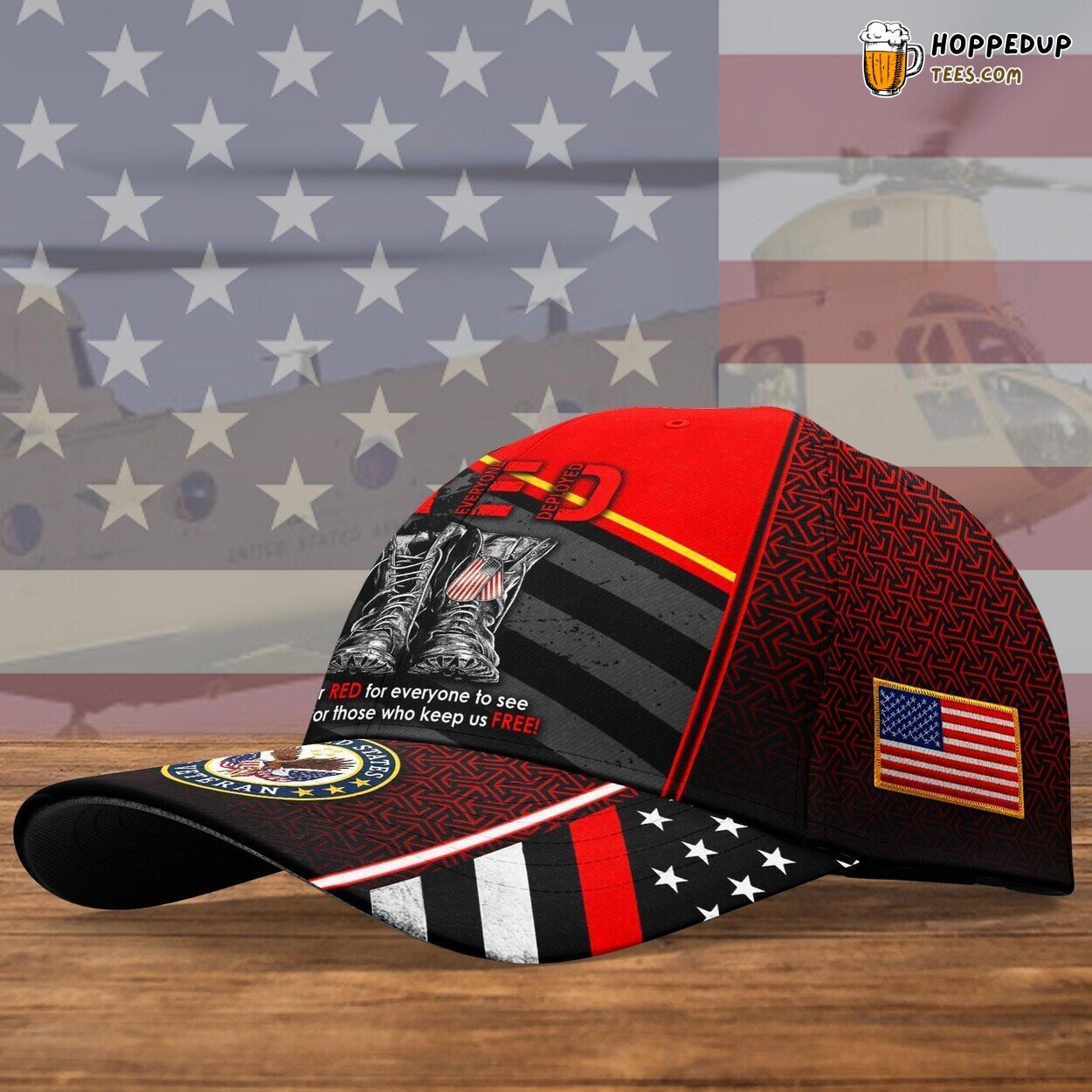 US VETERAN I Wear Red For Everyone Unique Personalized Gift Cap