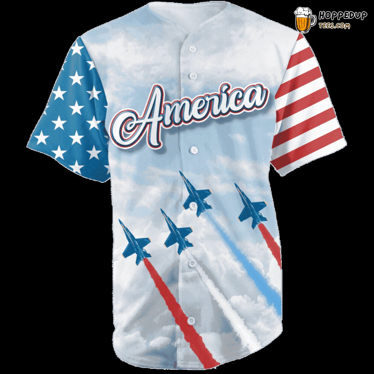 USA America Jet Fighter 3D Printed Baseball Jersey Shirt Power