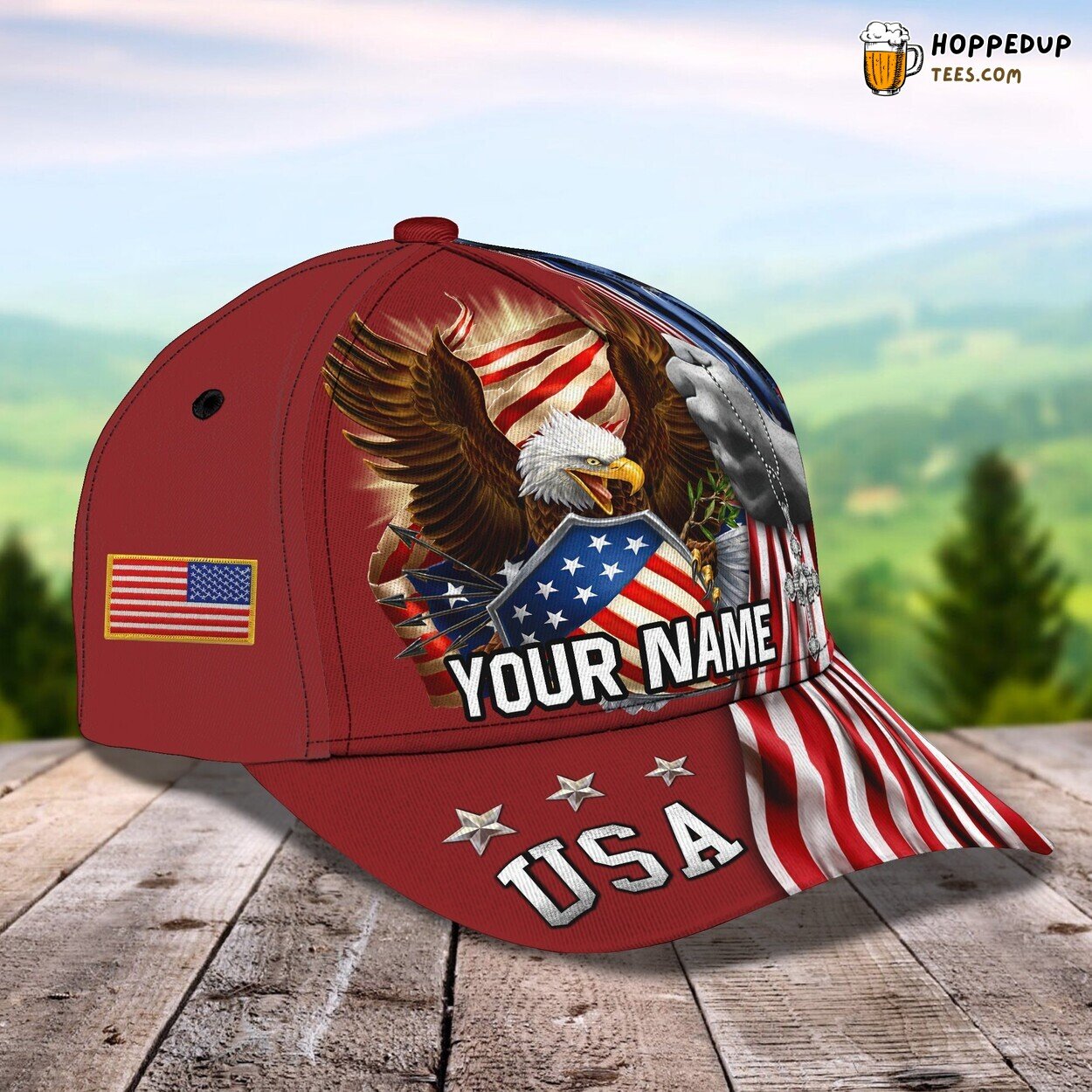 USA Eagle Classic 3D Cap Personalized Name Unique Premium Design Look
