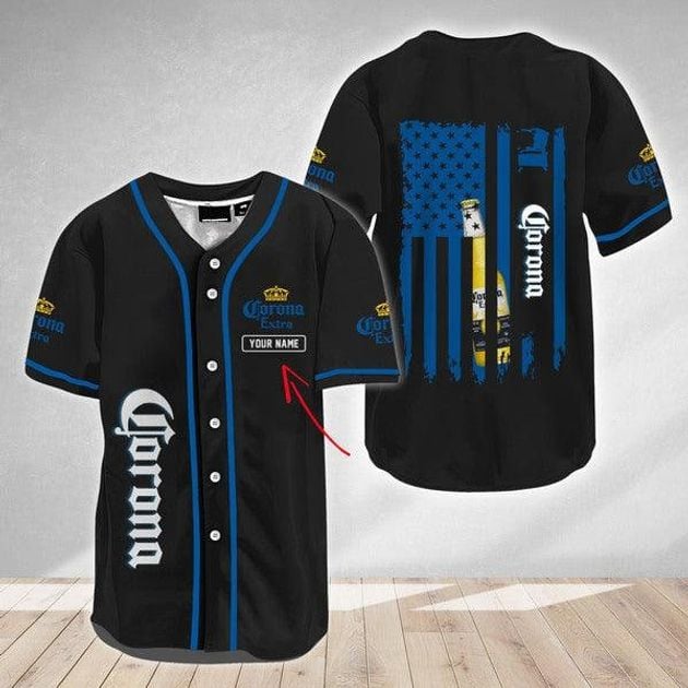 USA Flag Corona Extra Baseball Jersey for Beer Lovers HU
